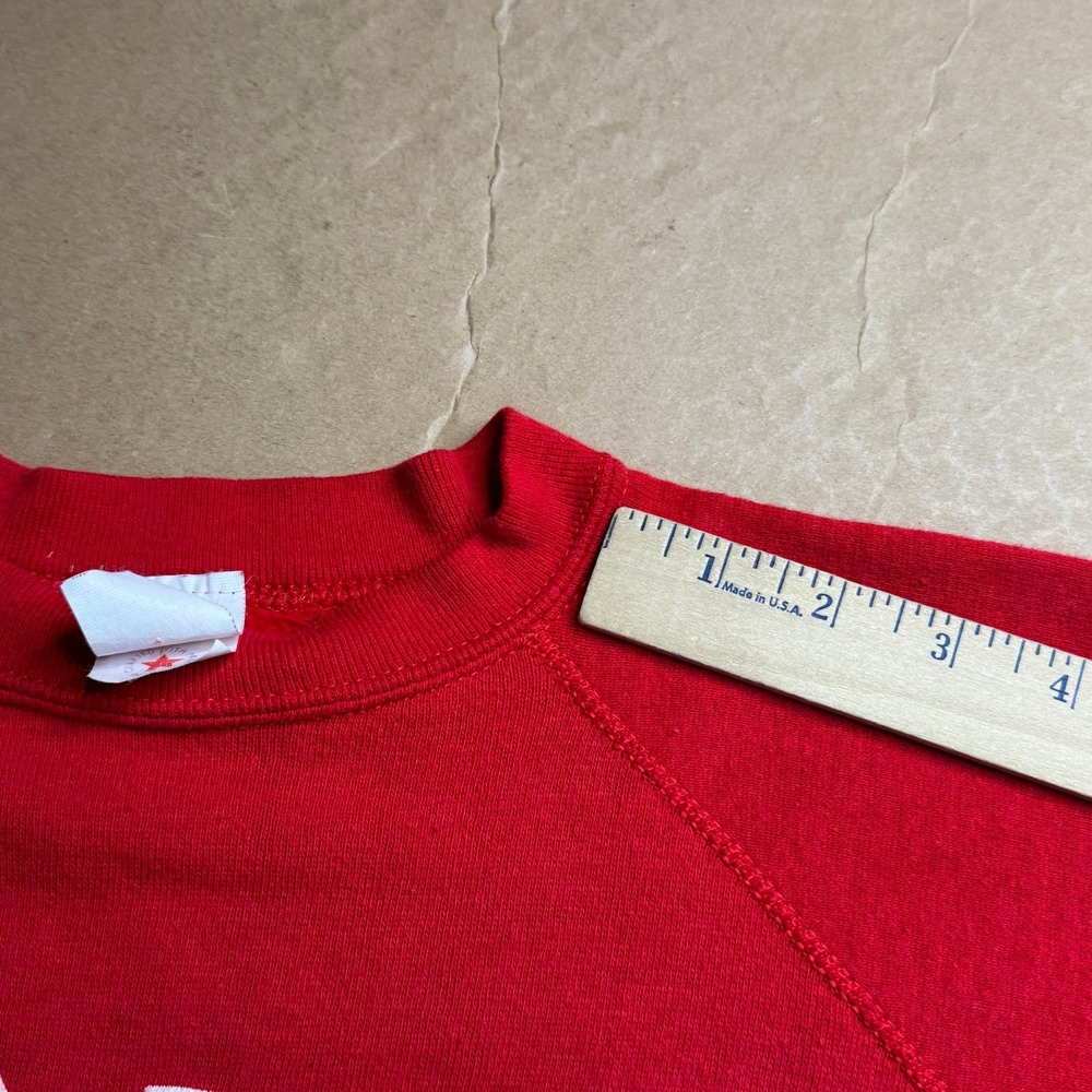 Vintage Nebraska Sweatshirt Mens Large Red White Raglan College USA Crafted - Picture 10 of 10